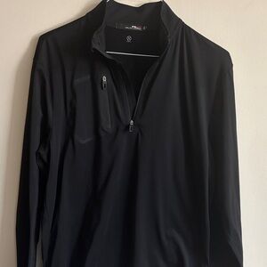 RLX Ralph Lauren Black Quarter-Zip Performance Sweater
